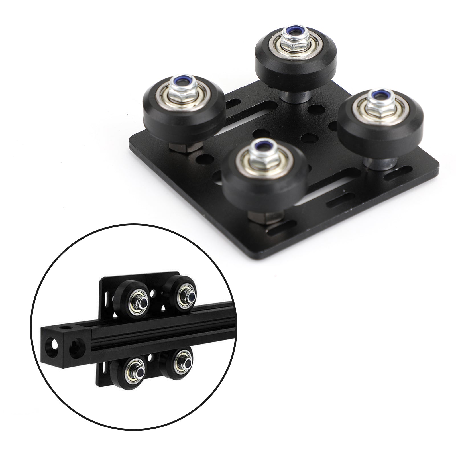 Juego de placas deslizantes de 20mm con ranura en V para perfiles, pieza de impresora 3D de cinco ruletas