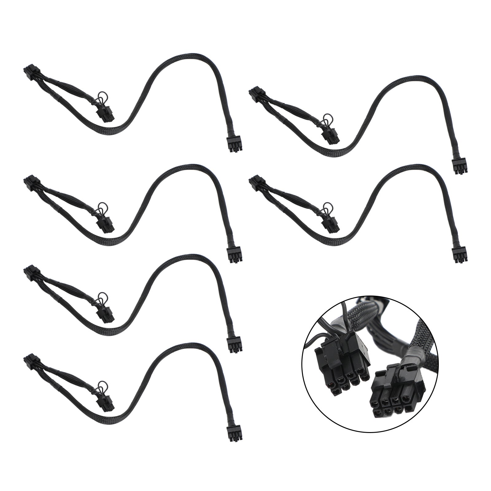 Cable divisor de alimentación PCIE de 6 pines macho a 8 (6+2) pines macho dual para GPU, 18 AWG, 50 cm