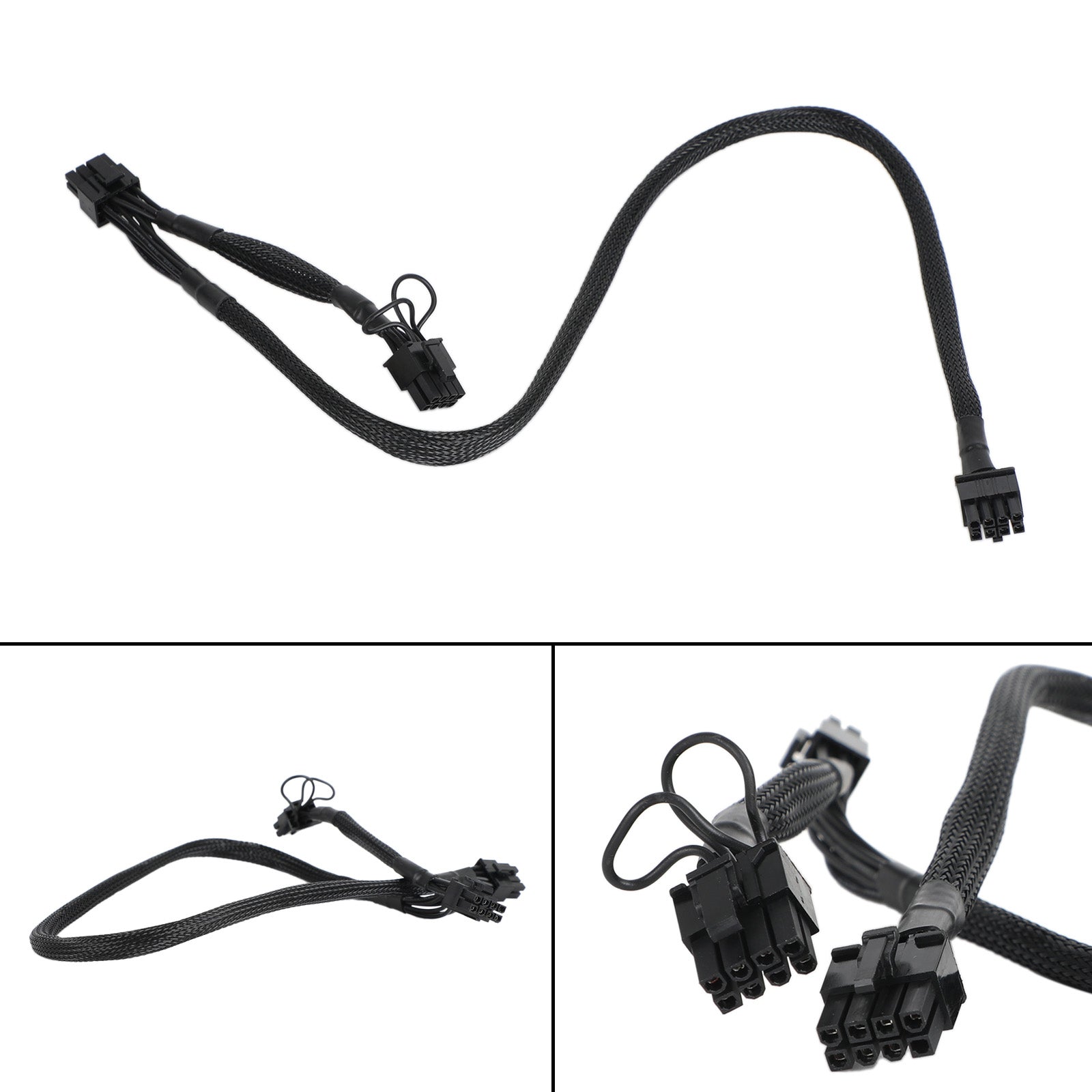 Cable divisor de alimentación PCIE de 6 pines macho a 8 (6+2) pines macho dual para GPU, 18 AWG, 50 cm