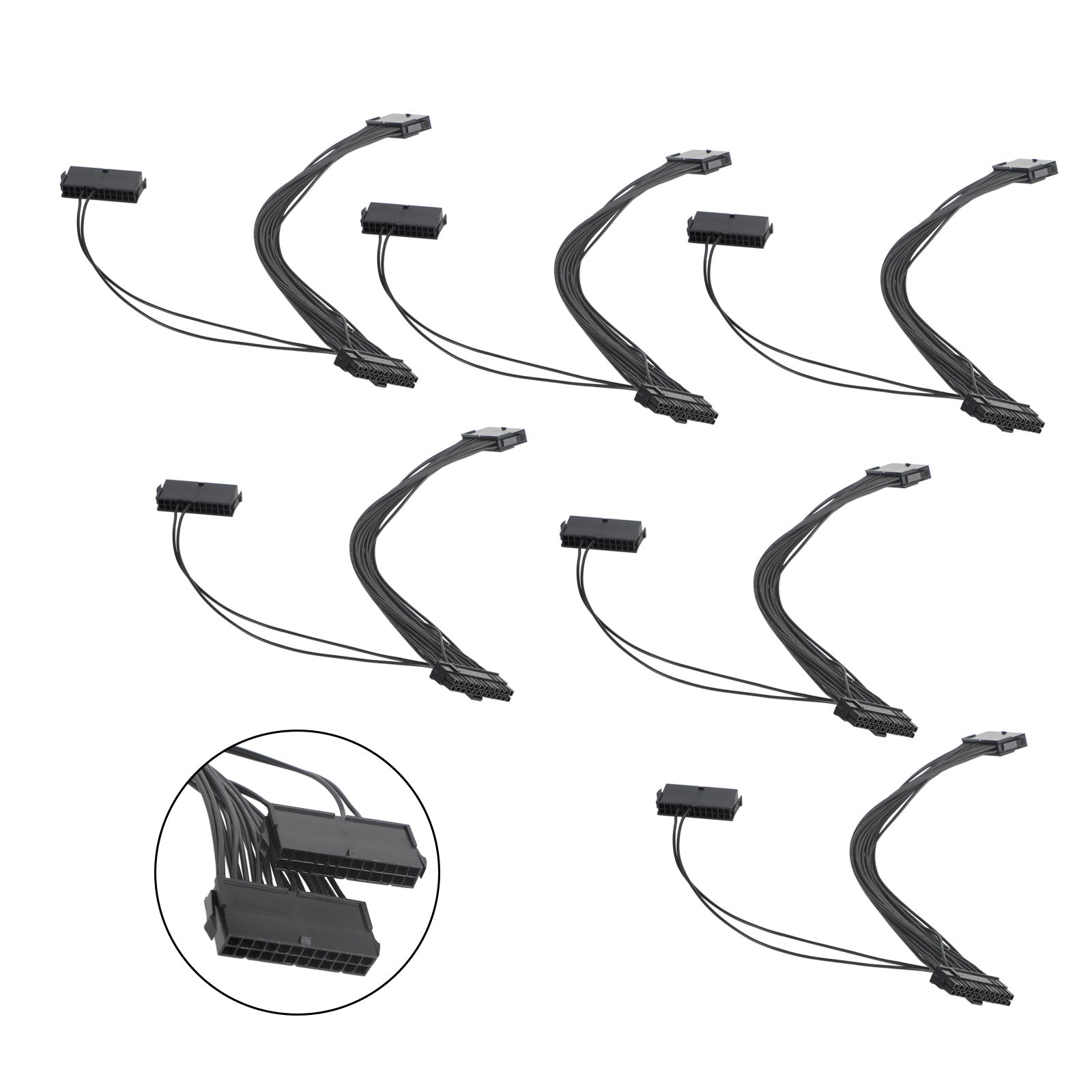 Cable divisor de alimentación PCIE de 6 pines macho a 8 (6+2) pines macho dual para GPU, 18 AWG, 50 cm