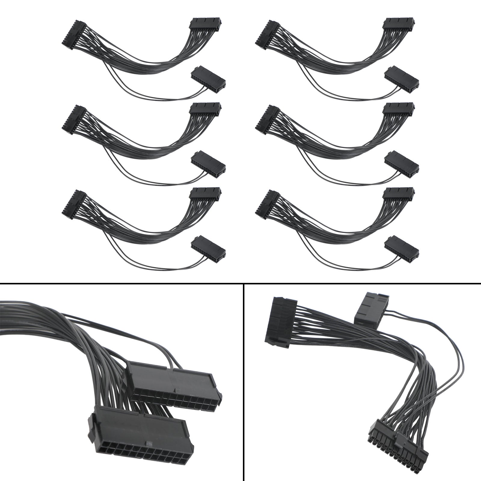 Cable divisor de alimentación PCIE de 6 pines macho a 8 (6+2) pines macho dual para GPU, 18 AWG, 50 cm