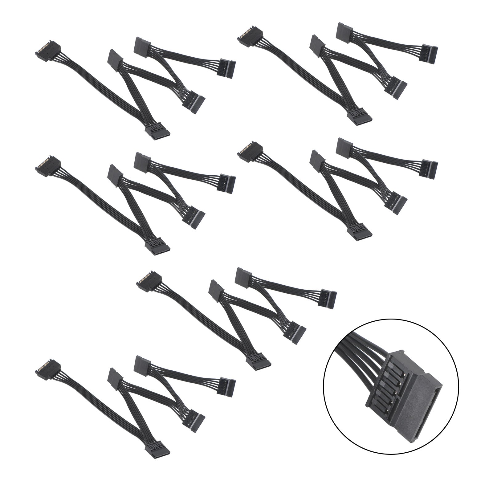 Cable divisor de alimentación PCIE de 6 pines macho a 8 (6+2) pines macho dual para GPU, 18 AWG, 50 cm