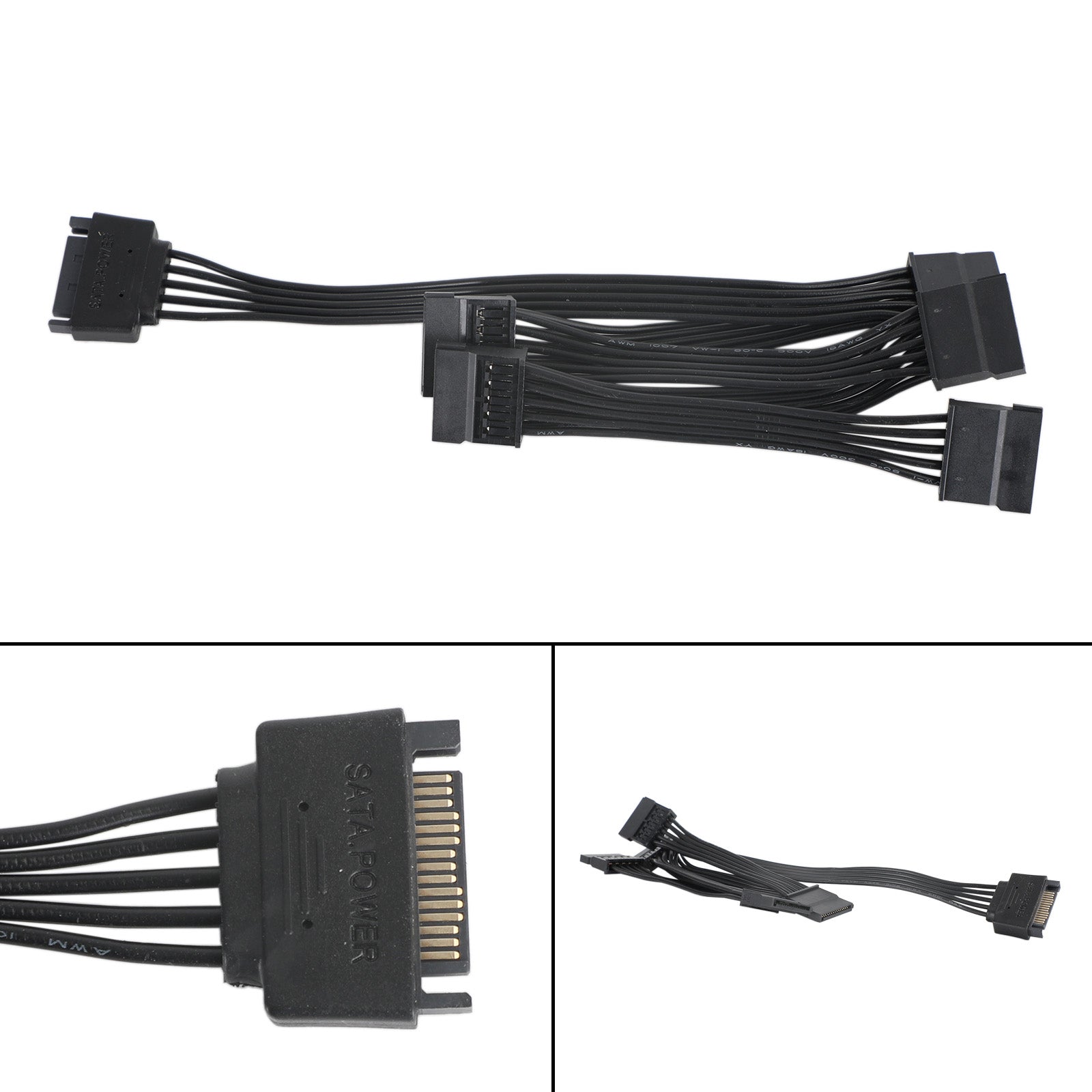 Cable divisor de alimentación PCIE de 6 pines macho a 8 (6+2) pines macho dual para GPU, 18 AWG, 50 cm
