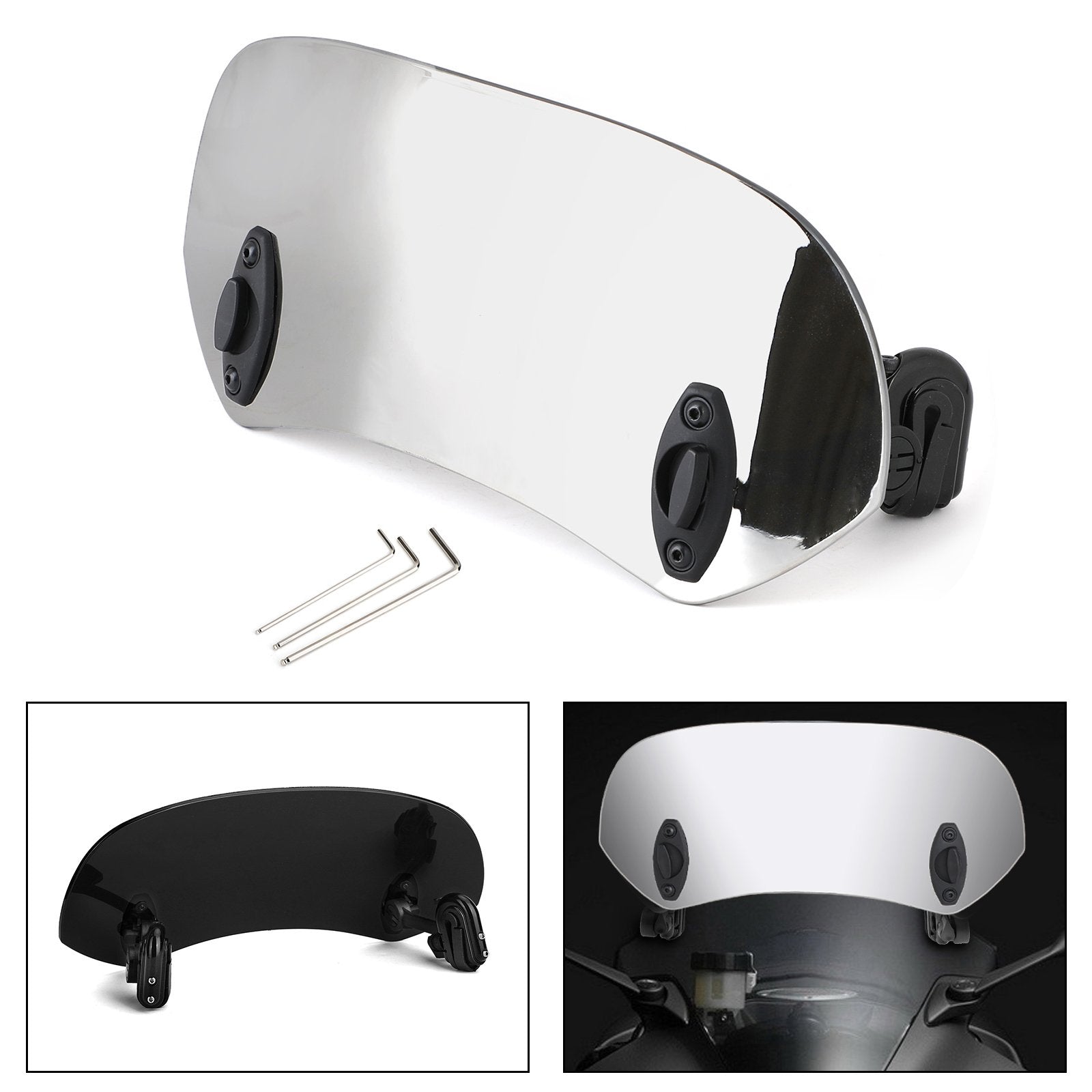 Clip ajustable para motocicleta, alerón de extensión de parabrisas, Deflector de viento genérico