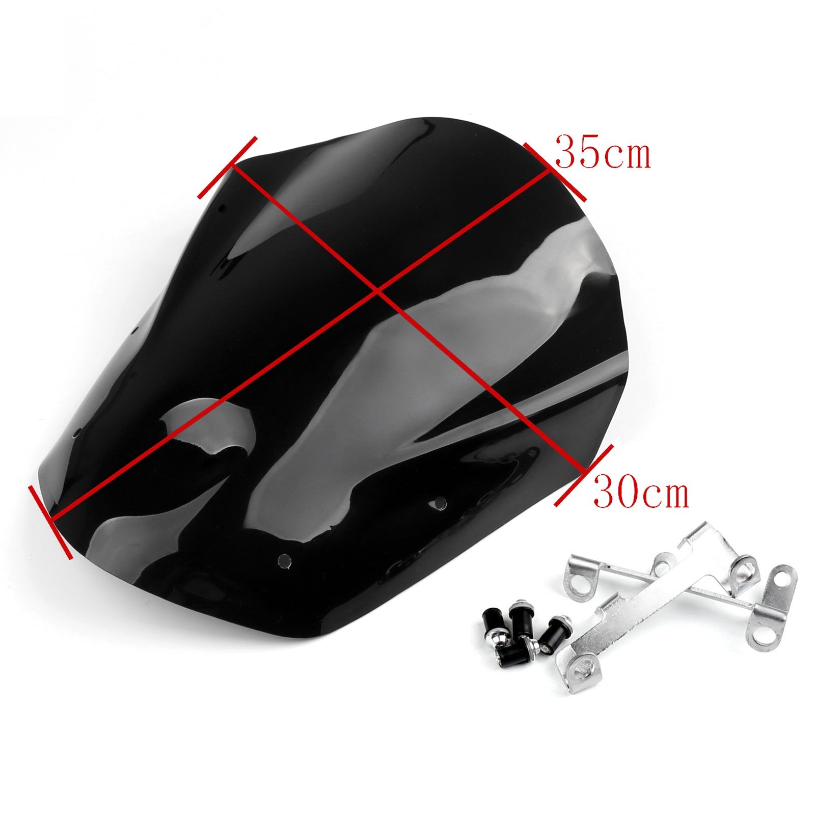 Černé sklo čelného skla + držiak skrutiek pre Yamaha MT-09 FZ-09 (2013-2016) 2 farebné všeobecné generické