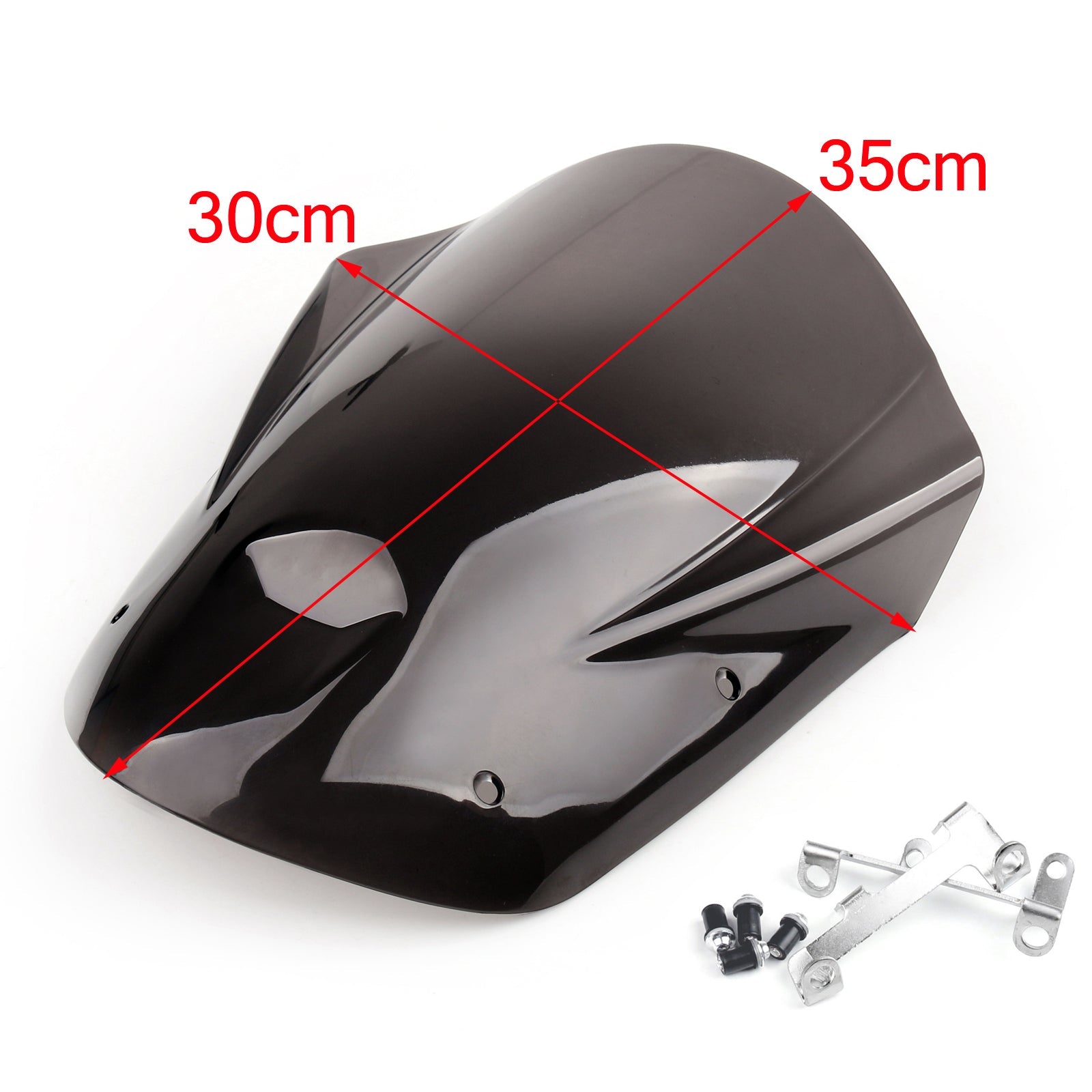 Černé sklo čelného skla + držiak skrutiek pre Yamaha MT-09 FZ-09 (2013-2016) 2 farebné všeobecné generické