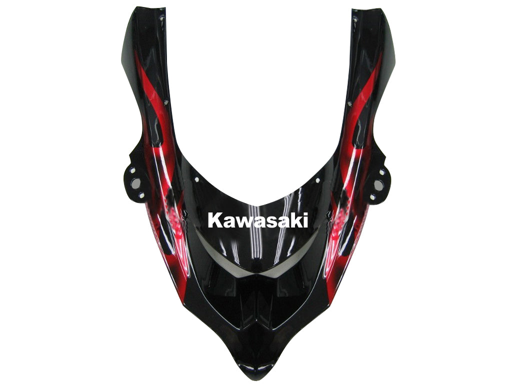2004-2005 Kawasaki ZX 10R Svart & Generisk Red Flame Racing-kåpe