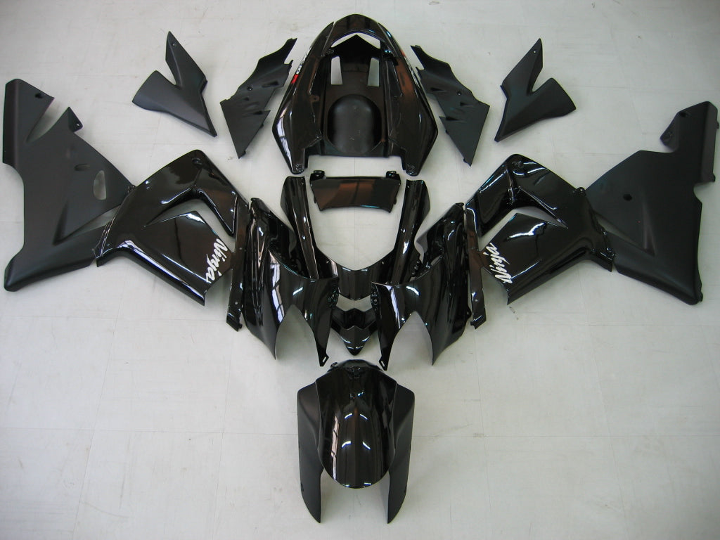 2004-2005 Kawasaki ZX 10R Carenados de carreras totalmente negros genéricos