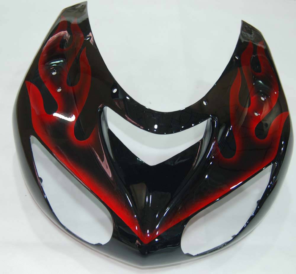 2006-2007 Kawasaki ZX 10R Svart & Generisk Red Flame Racing-kåpe