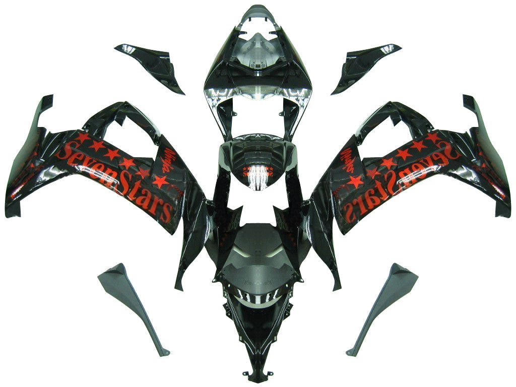 2008-2010 Kawasaki ZX10R Black Orange Racing Fairings Generic