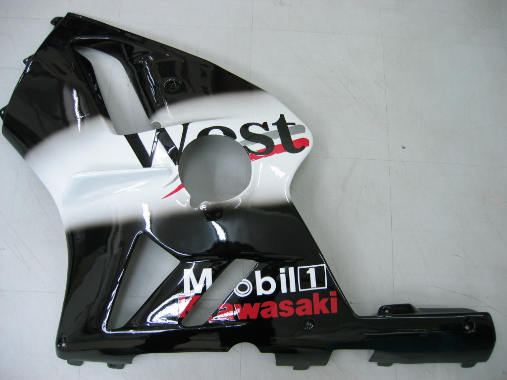 2002-2005 Ninja ZX12R Black White West Bodywork Fairing ABS Injection Molded Plastics Set 3# Generic