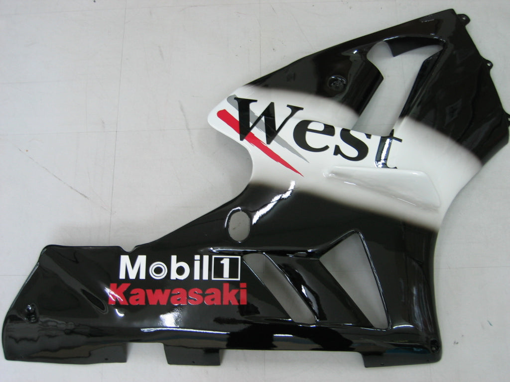 2002-2005 Ninja ZX12R Zwart Wit West Carrosseriekuip ABS Spuitgegoten kunststoffen Set 3 # Generiek