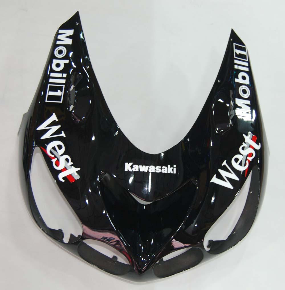 2006-2011 Ninja ZX14R Black White West Bodywork Fairing ABS Injection Gjuten plastuppsättning 3# Generisk