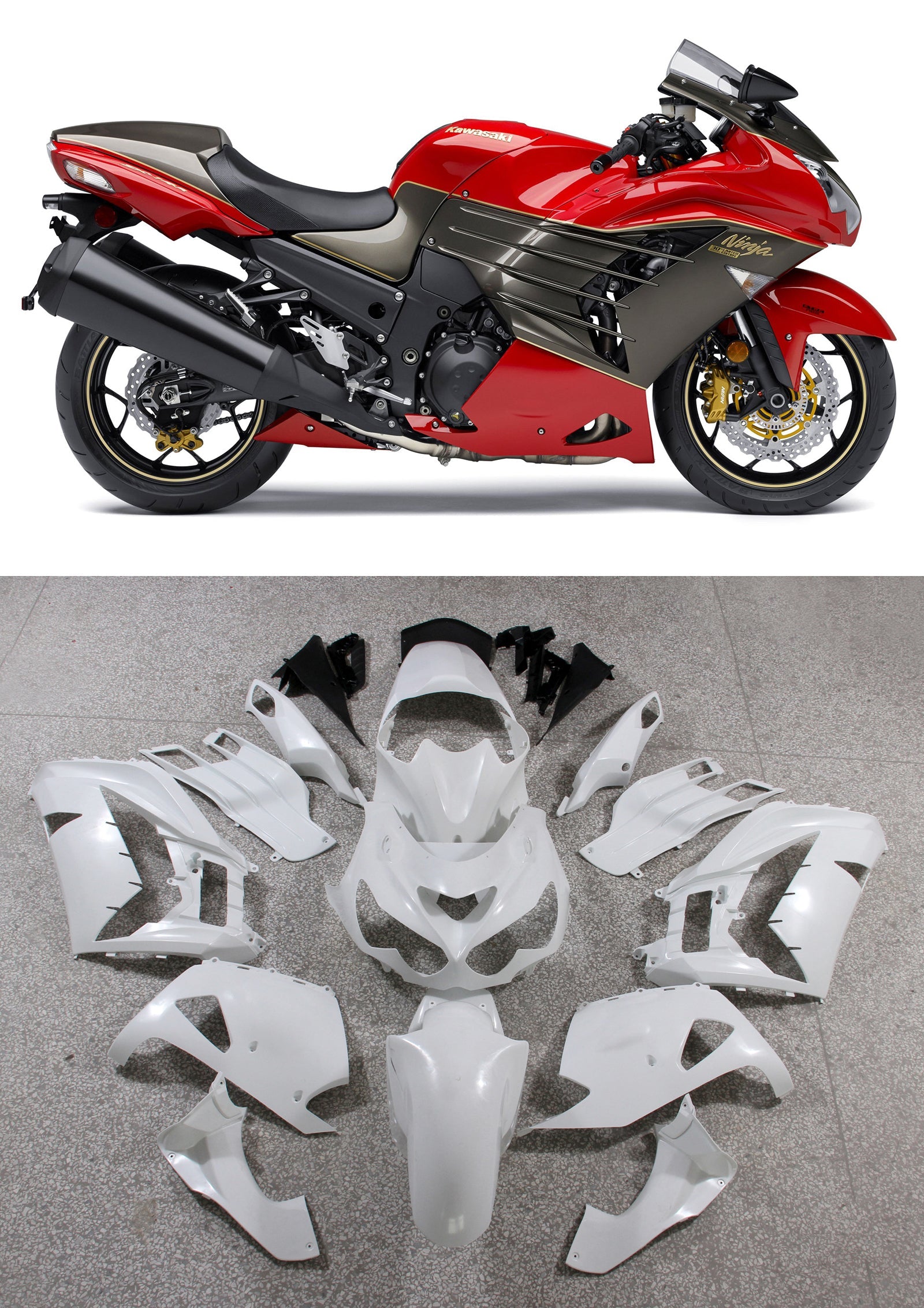 2012-2025 KAWASAKI ZX14R Kit de carénage injection Bodywork Plastic Abs # 104