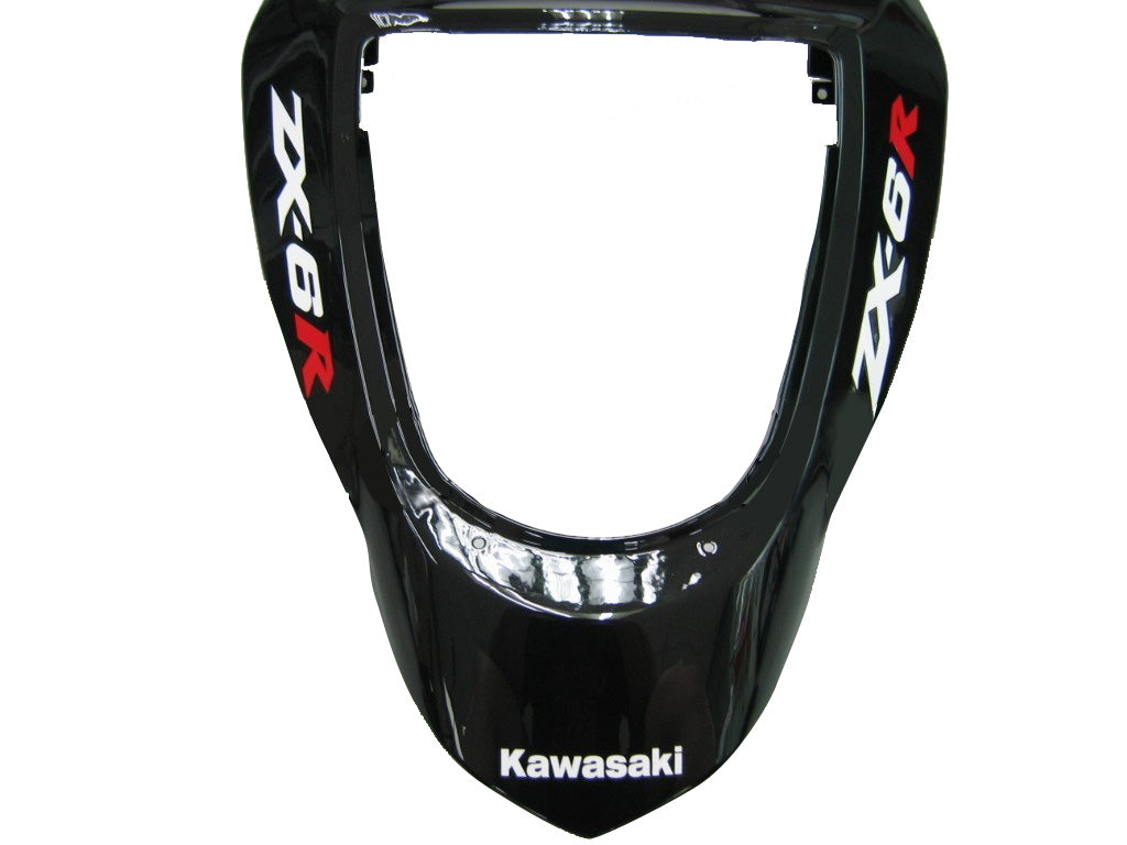 2003-2004 Kawasaki ZX6R 636 Fairings Black Red ZX6R Racing Generic