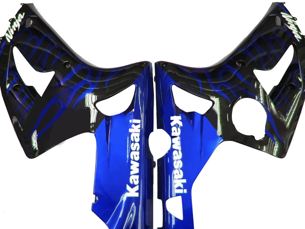 Carénages Kawasaki ZX6R 636 2003-2004 Noir & Générique Blue Flame Ninja Racing