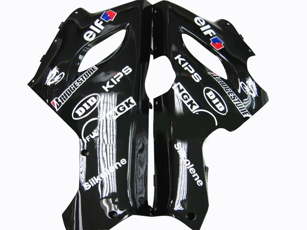 2005-2006 Kawasaki ZX6R 636 Fairings White Black Elf ZX6R Racing Generic