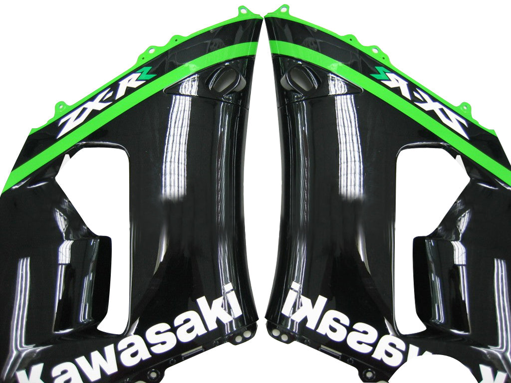 2005-2006 Kawasaki ZX6R 636 carenados verde negro Kawasaki Racing genérico