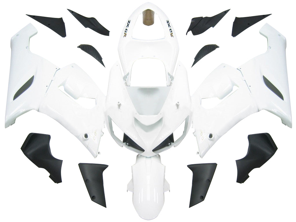 2005-2006 Kawasaki ZX6R 636 carenados blanco ZX6R Ninja Racing genérico