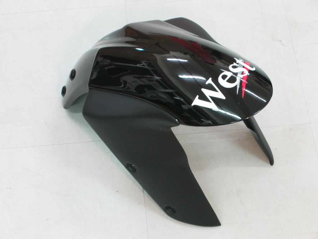 2005-2006 Kawasaki ZX6R 636 Fairings Black White West Zx6r Racing Generic