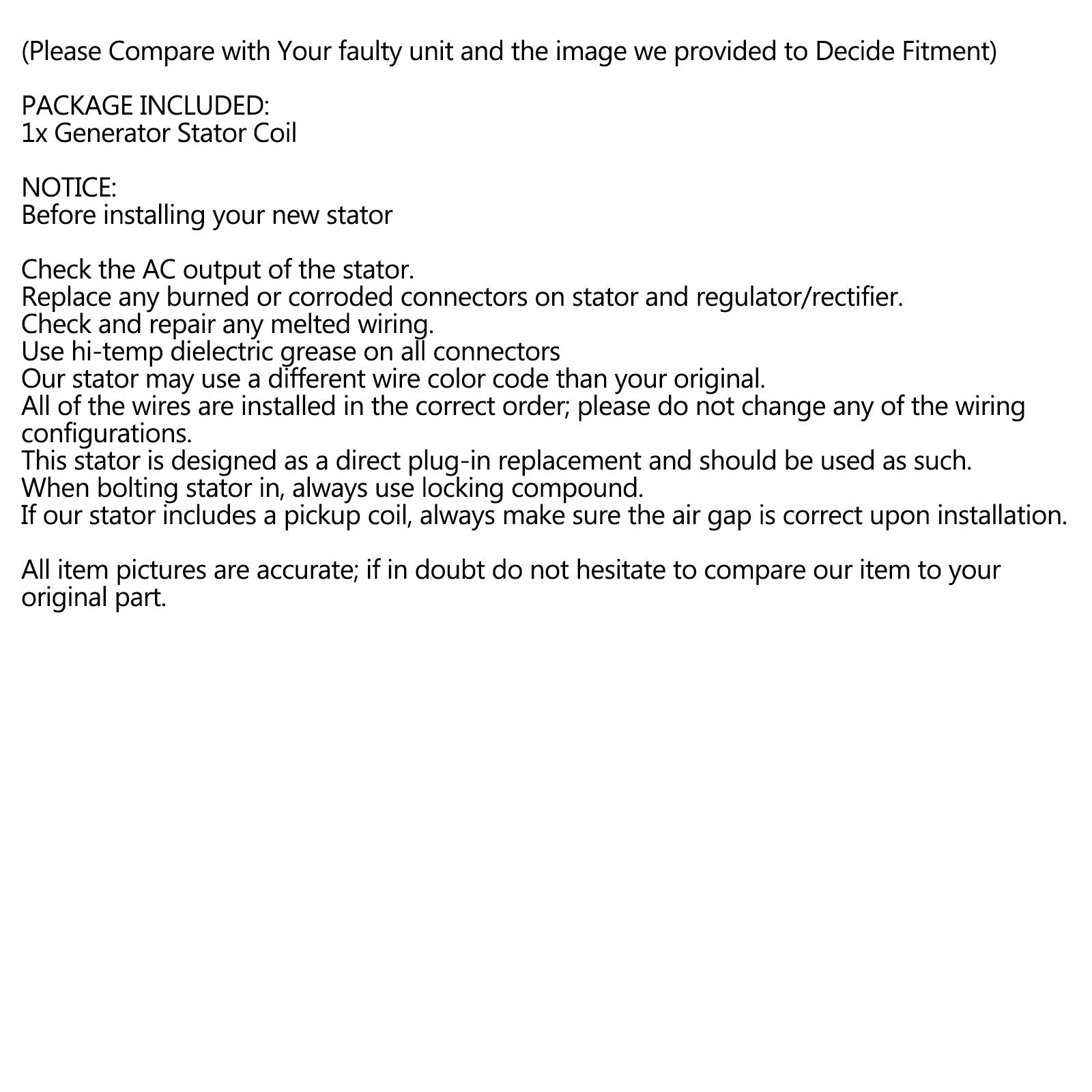 Alternador Magneto Stator for Suzuki vs700 vs 700 GL GLE 1 Intruder 700 86-87 genérico