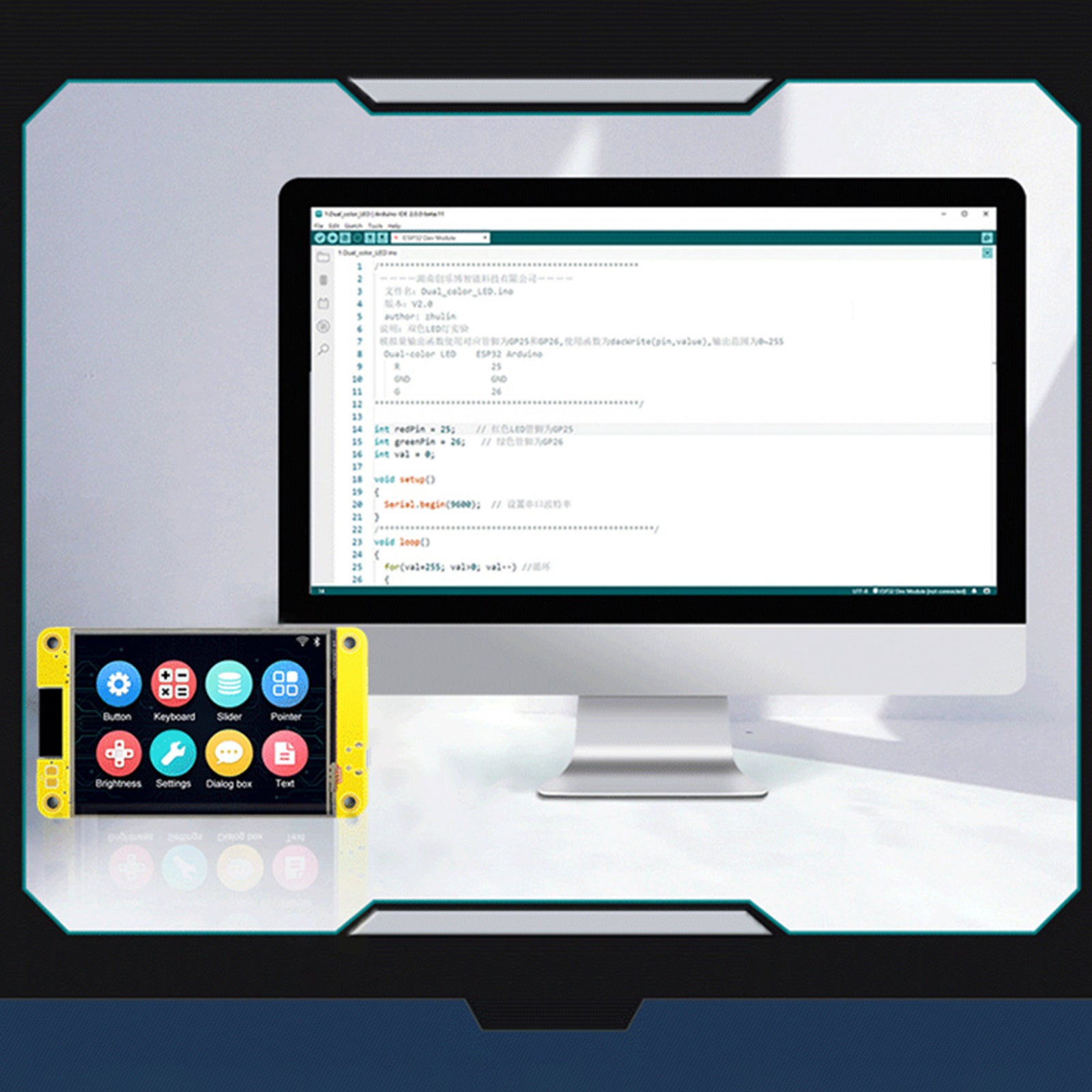 ESP32-ontwikkelbord WiFi Bluetooth 2.8" 240*320 touchscreen LVGL-scherm