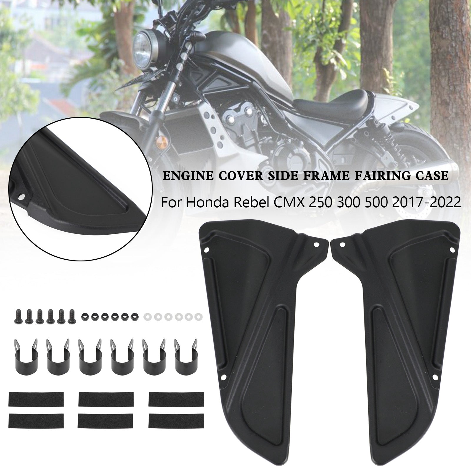 2017-2022 Honda Rebel CMX 250 300 500 Couvercle de moteur Cadre latéral Carénage
