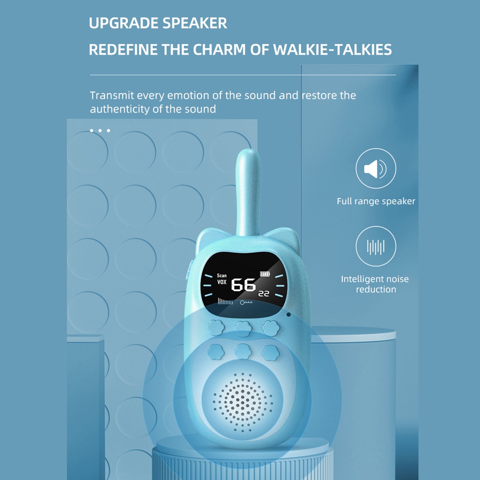 2-pack kinderwalkie-talkies 22-kanaals 2-weg radio 3 km bereik handheld origineel