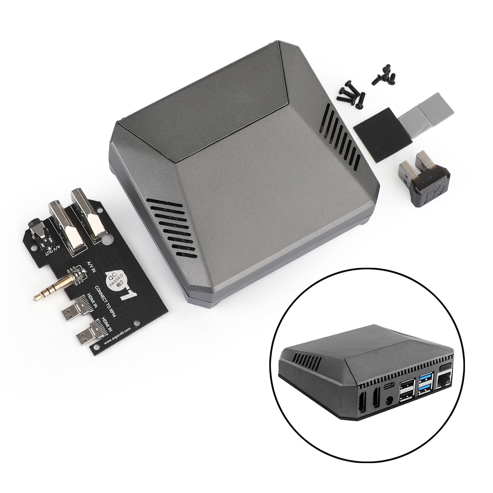 Caja de aluminio 2021 para Raspberry Pi 4 con botón de encendido seguro para Argon One