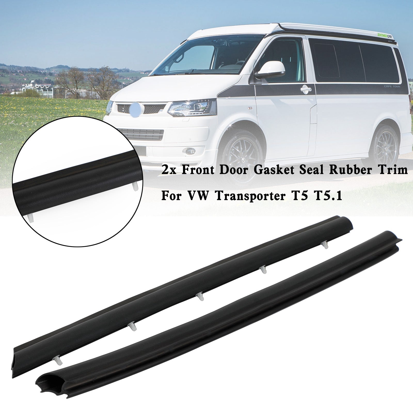 2x voordeurpakking rubberen bekleding VW Transporter T5 T5.1 Bescherm water en stof