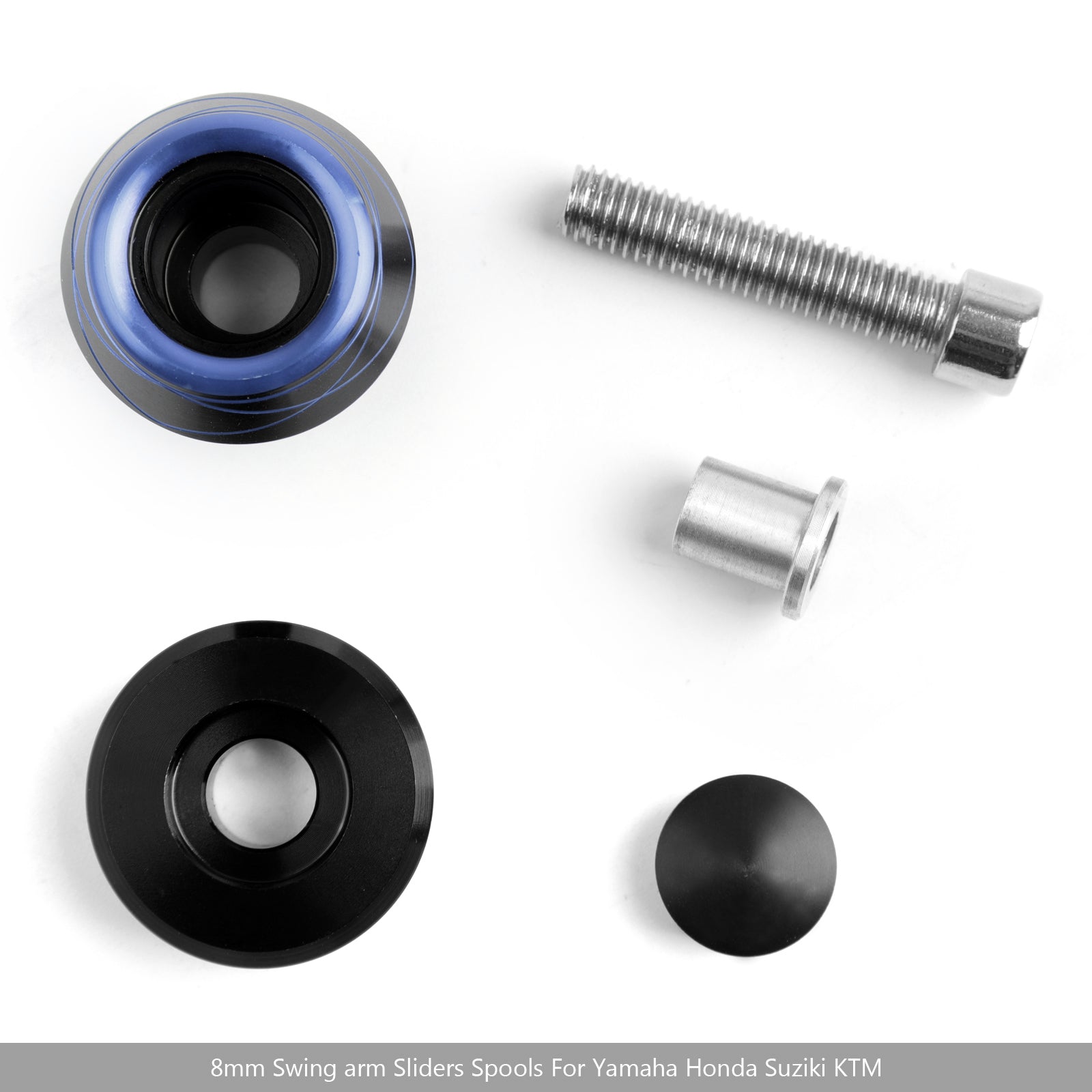 1Pair 8mm Moto CNC Swingarm Swing Arm Spools Spool Sliders för Suzuki Honda