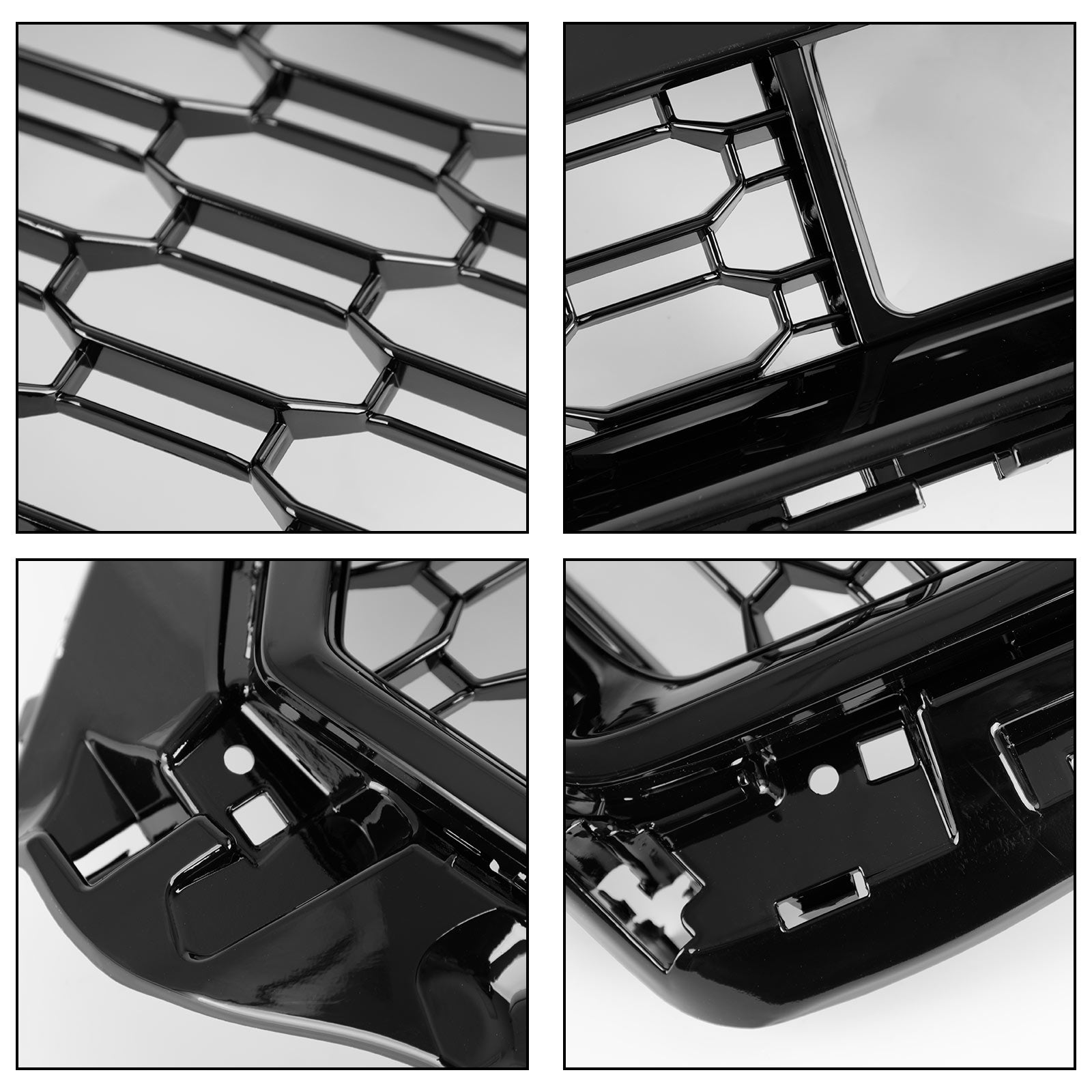 2017-2019 Audi A3 S3 RS3-stijl honingraat voorgrille met ACC glanzend zwart