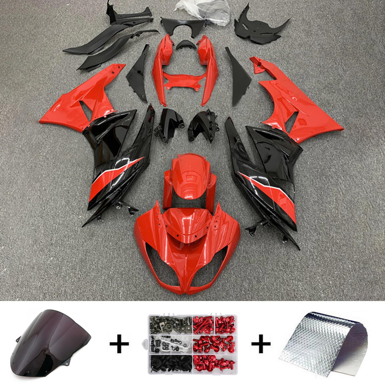 2009-2012 KAWASAKI ZX6R 636 Kit de carénage Kit de carrosserie en plastique Abs