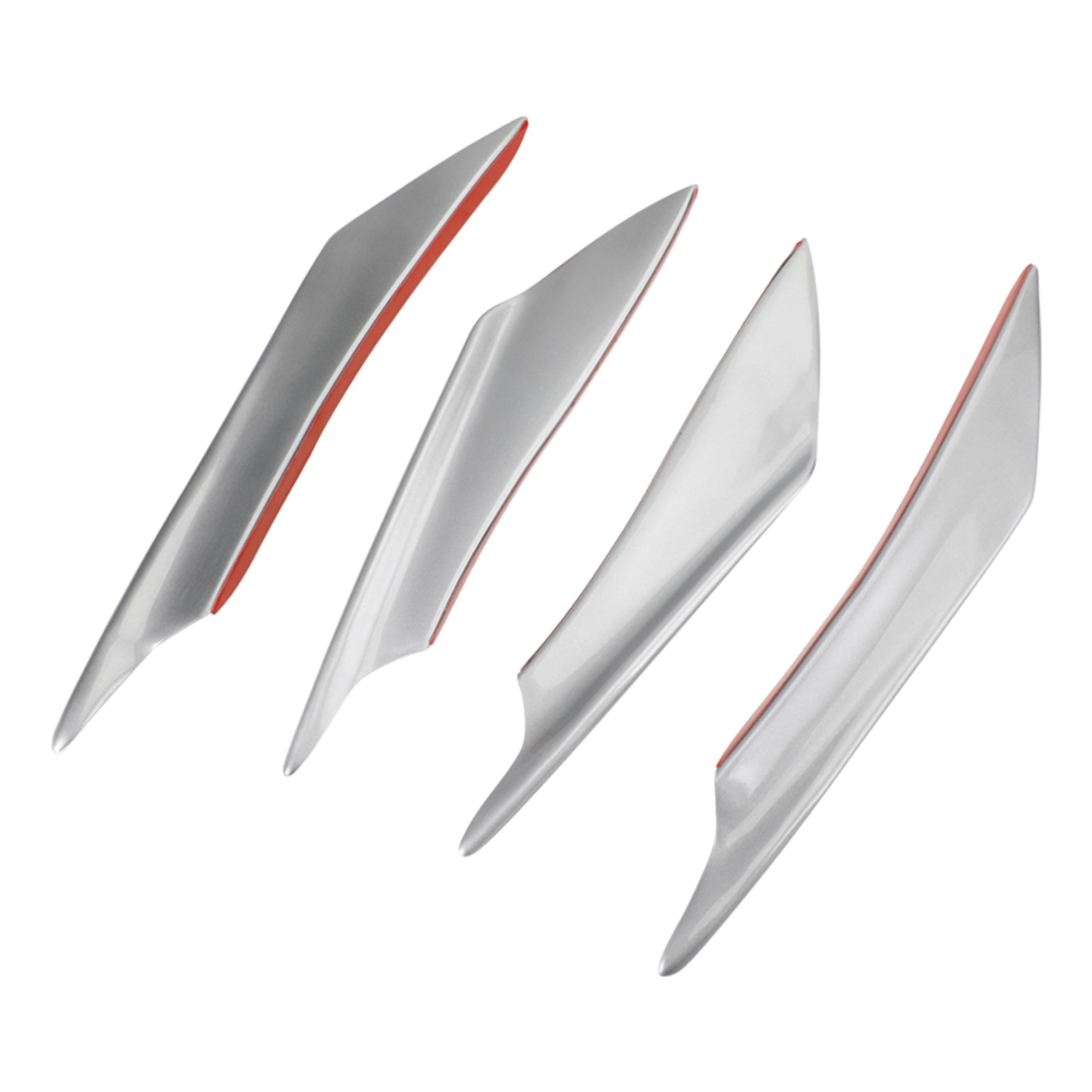 4 stks Universele Auto Voorbumper Vinnen Body Splitter Spoiler Canards Zilver