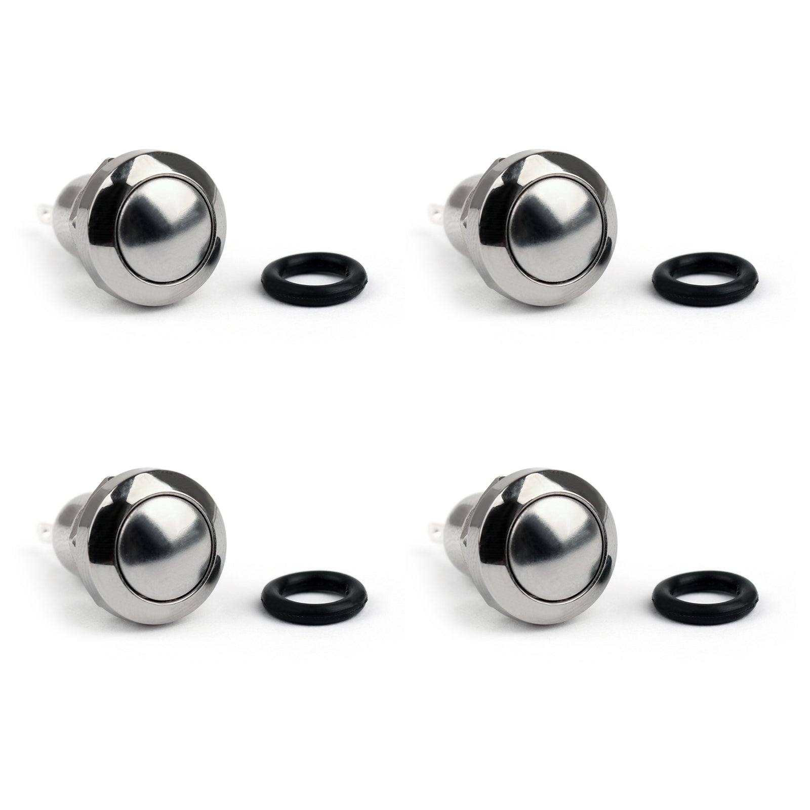 1 st 8mm mini 1no 2pin metall momentary push -knappomkopplare 3A/250V för bil/båt