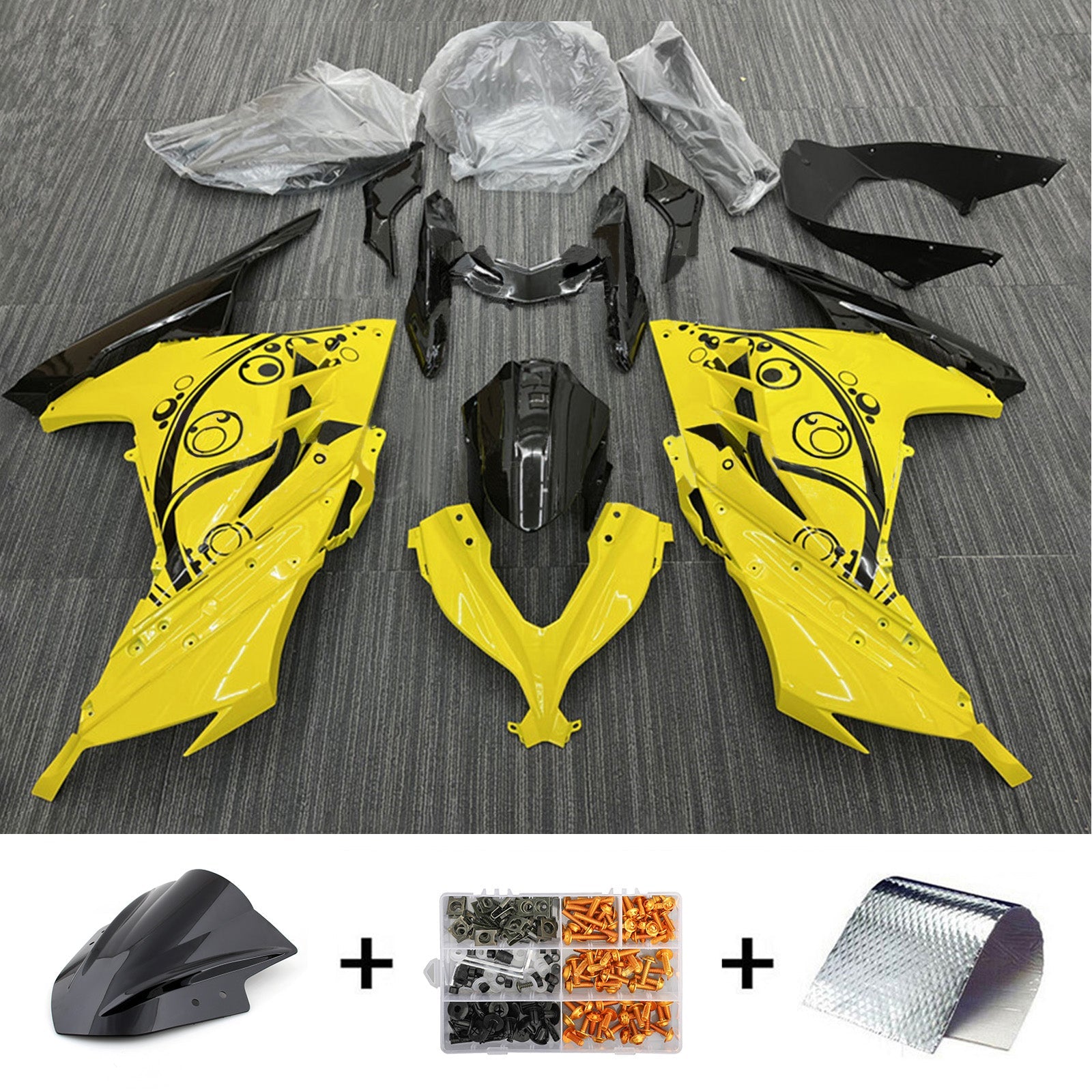 2013-2024 Kawasaki Ex 300/Ninja 300 Kit de carénage injection Bodywork Abs en plastique