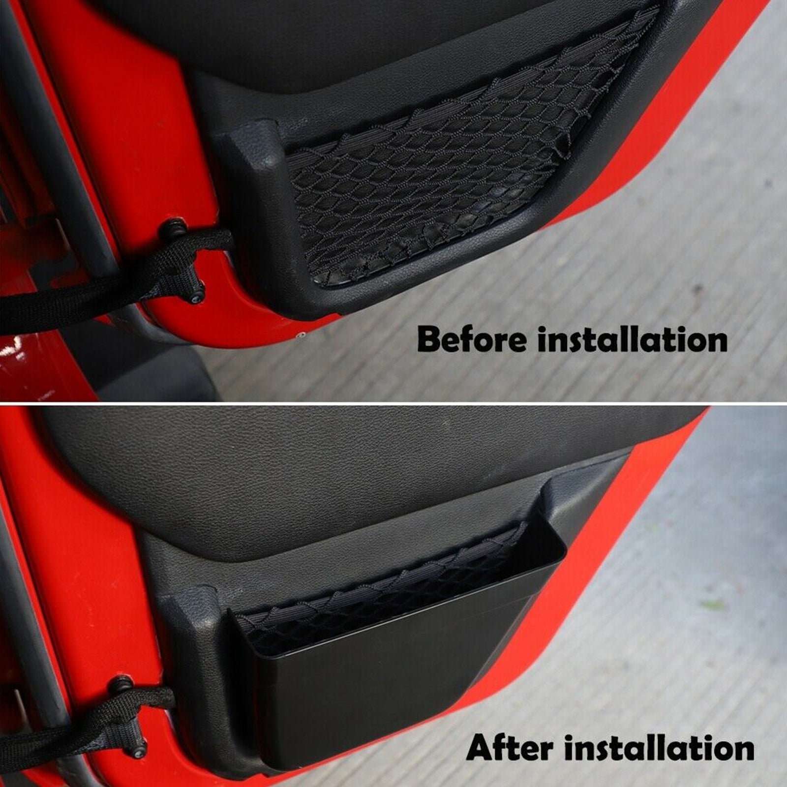 2011-2017 Wrangler JK Fram & Bakdörrnätficka Förvaringsbox Generisk