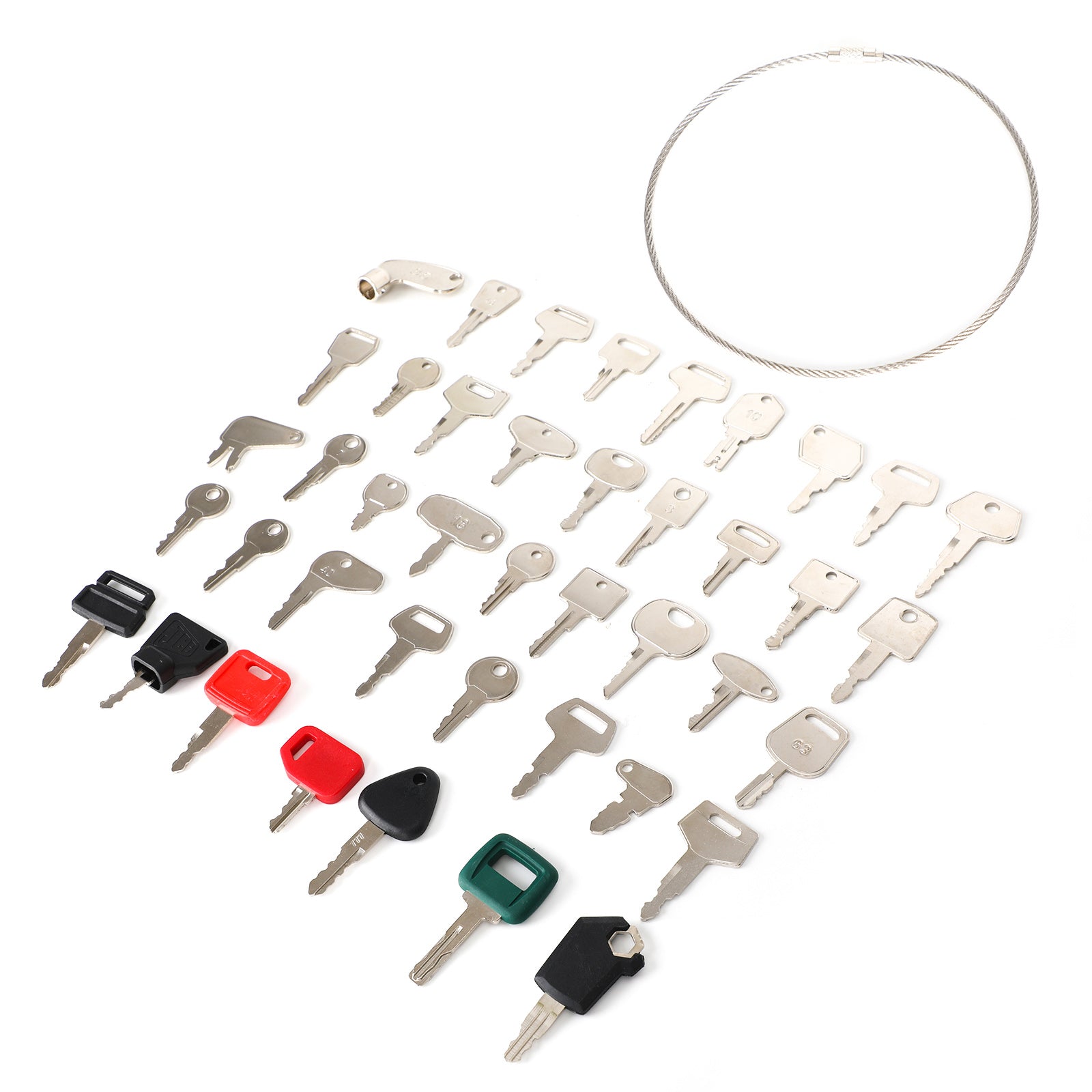 Jeu de clés de contact pour matériel de construction lourd, 42, pour boîtier KOMATSU JD JCB Kubota