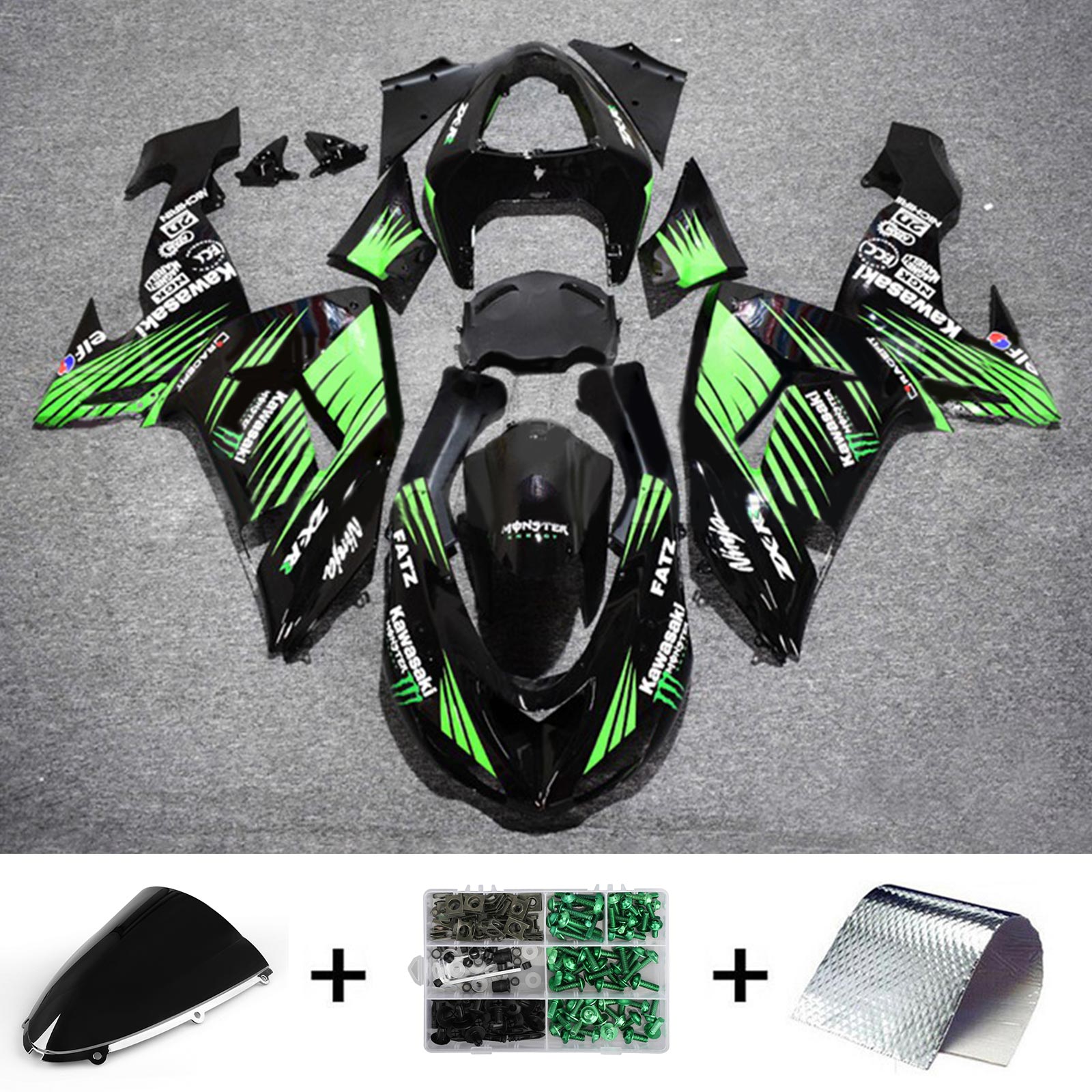 2006-2007 Kawasaki ZX10R Fairing Kit Bodywork plast Abs