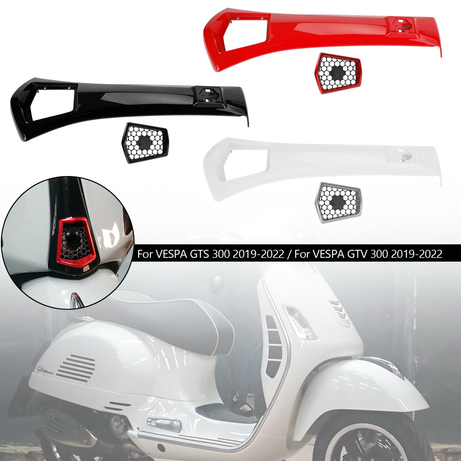 VESPA GTS 300 GTV 300 2019-2022 Front Head Cover Horn Fairing Tie