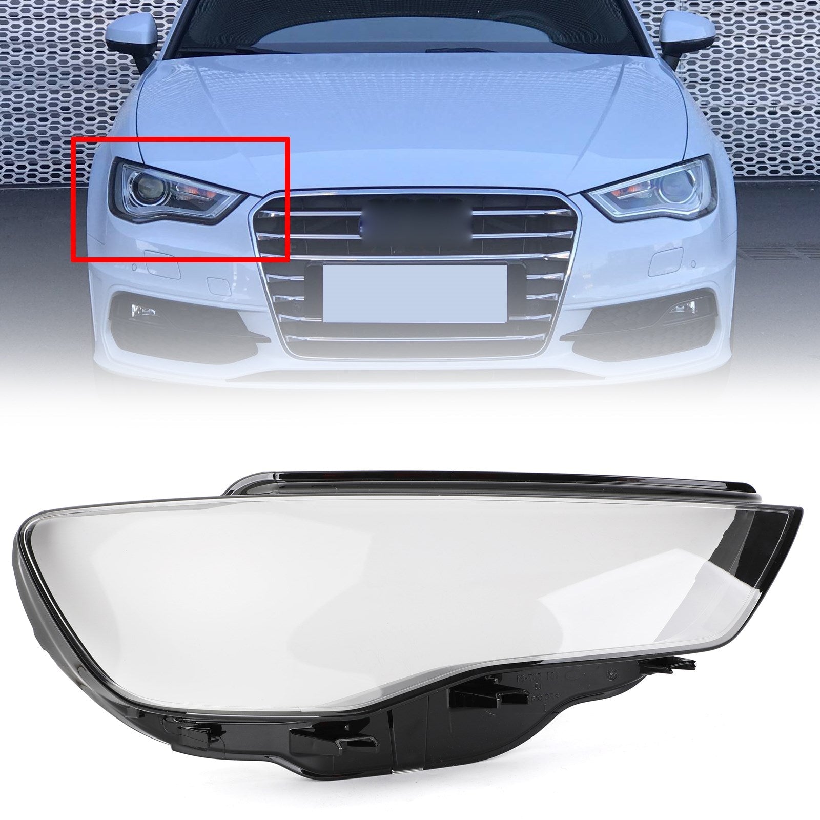 2013-2016 Audi A3 Svetlometový kryt svetlometový objektív Clear Generic