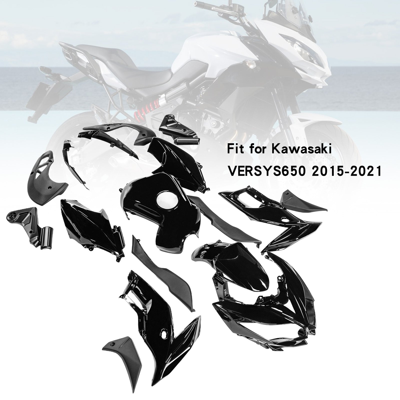Kit de carénage Kawasaki VERSYS650 2015-2021, carrosserie en plastique ABS