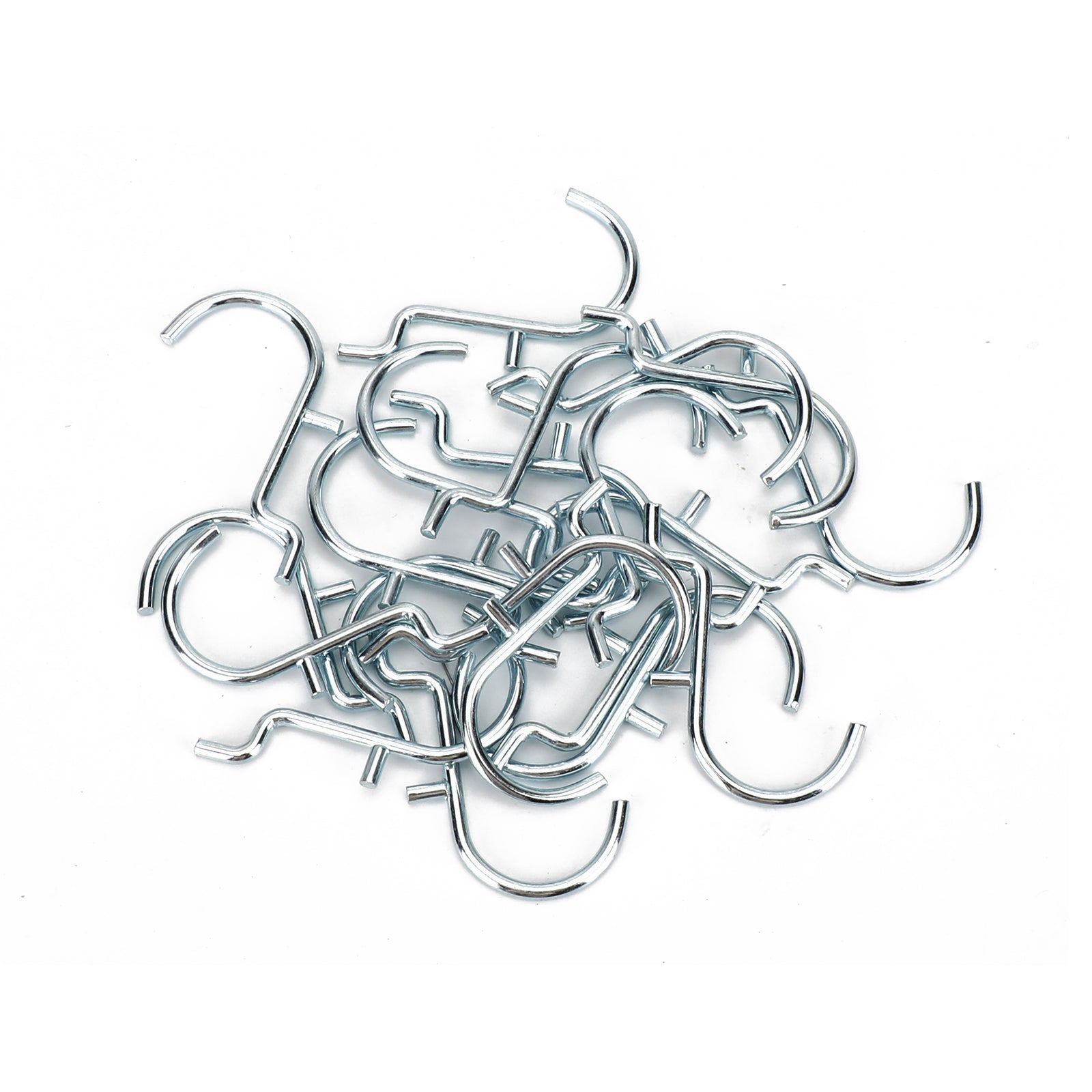 20-PAKNING 1" Jumbo 'J' metallpluggkroker for garasjehenger, 1/8 til 1/4 tommers stiftplate