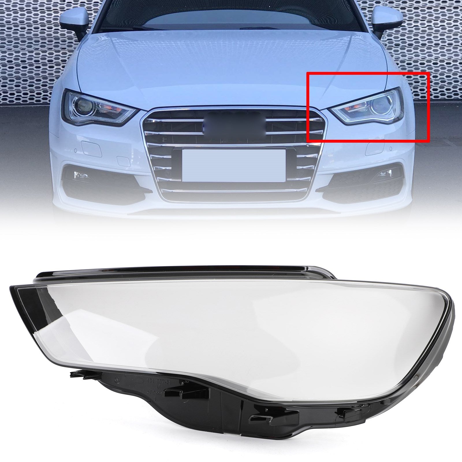 2013-2016 Audi A3 Svetlometový kryt svetlometový objektív Clear Generic