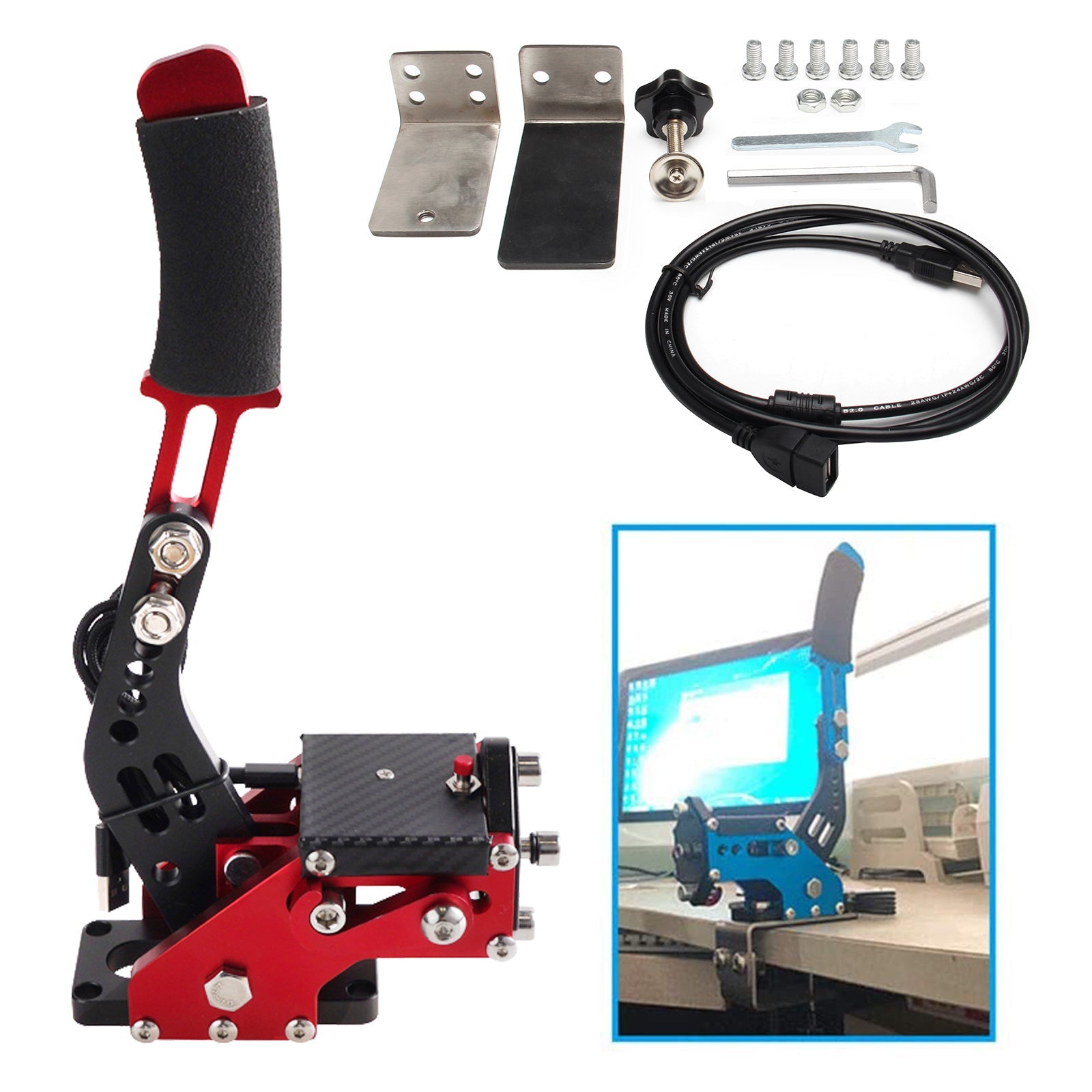 USB3.0 14bit PS4/PS5 SIM Handbrems for racingspill rattstativ T300RS