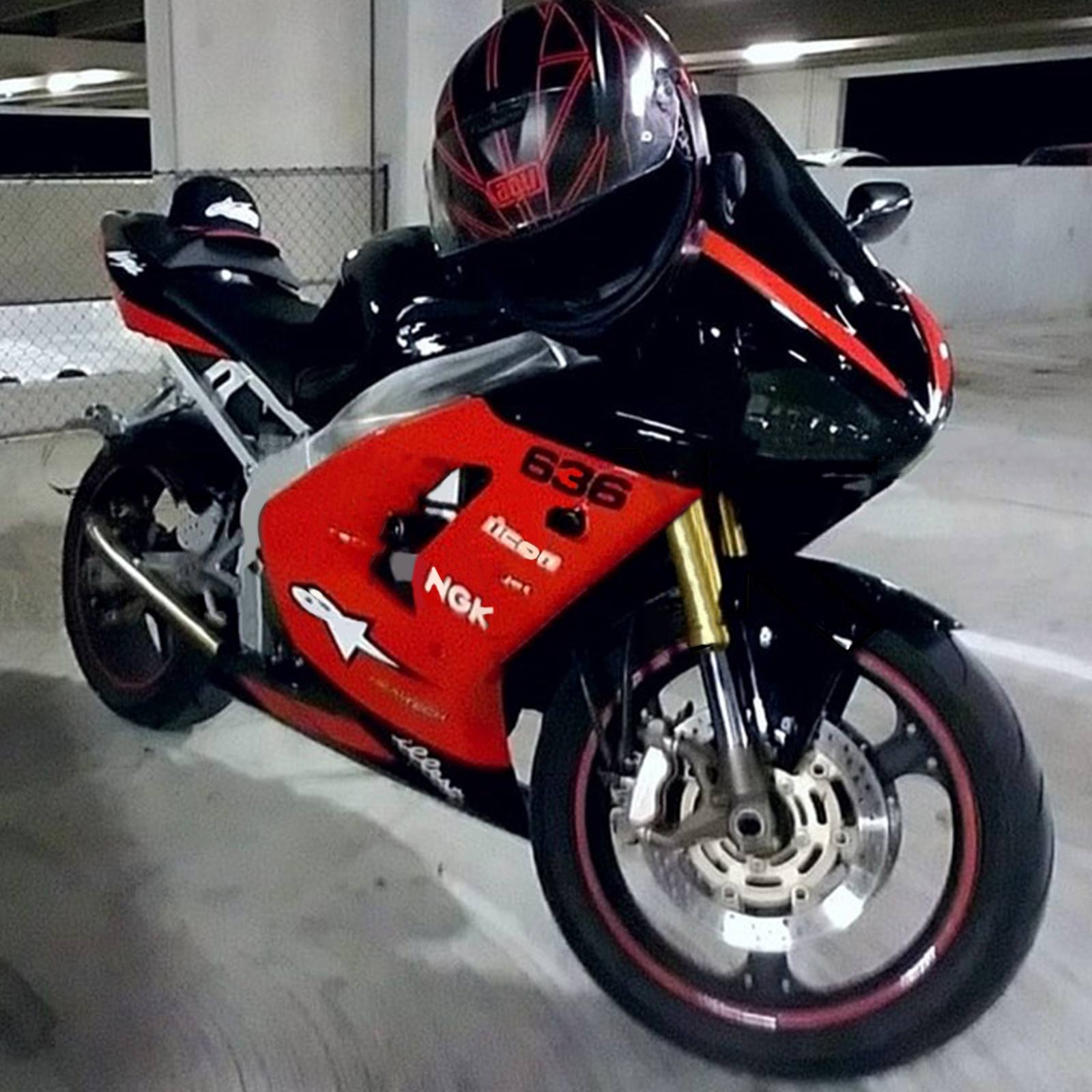 2003-2004 Kawasaki ZX6R 636 Amotopart Injeksjon Fairing Kit Bodywork Plast Abs #114