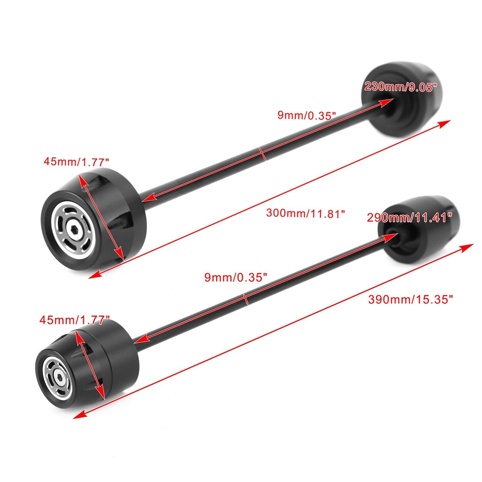 Front + bakhjulet Crash Protector Bobbins Titan Fit for Ducati Scrambler 15-20