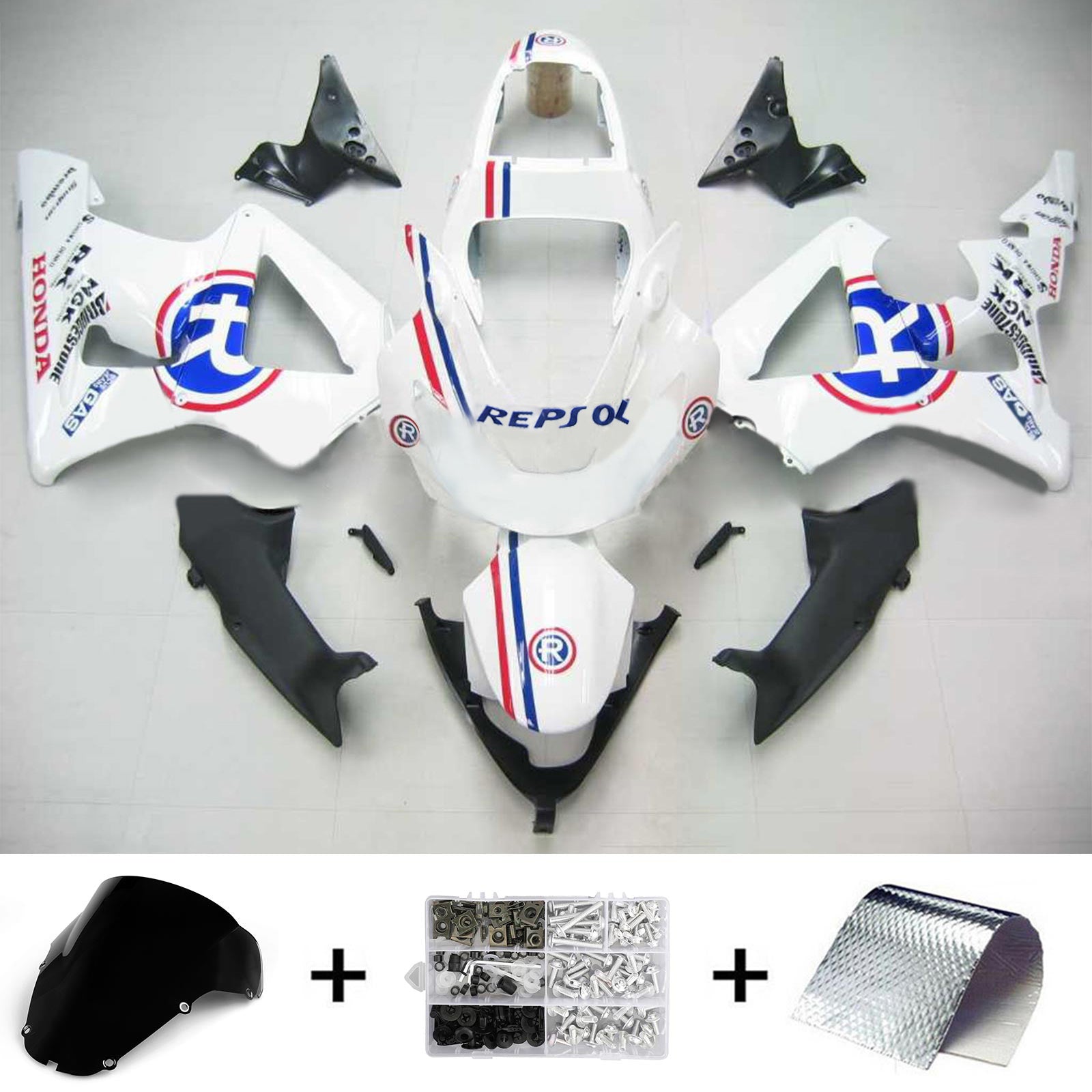 2000-2001 Honda CBR929RR AMOTOPART INJECTION FAIRING KIT BODLOO PLASTIQUE ABS PLAST # 112