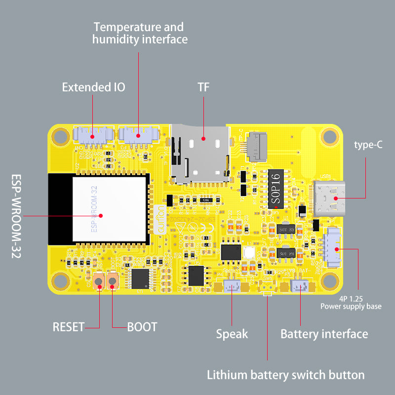 ESP32 Development Board Display WiFi Bluetooth Pekskärm LVGL Dual-Core CPU