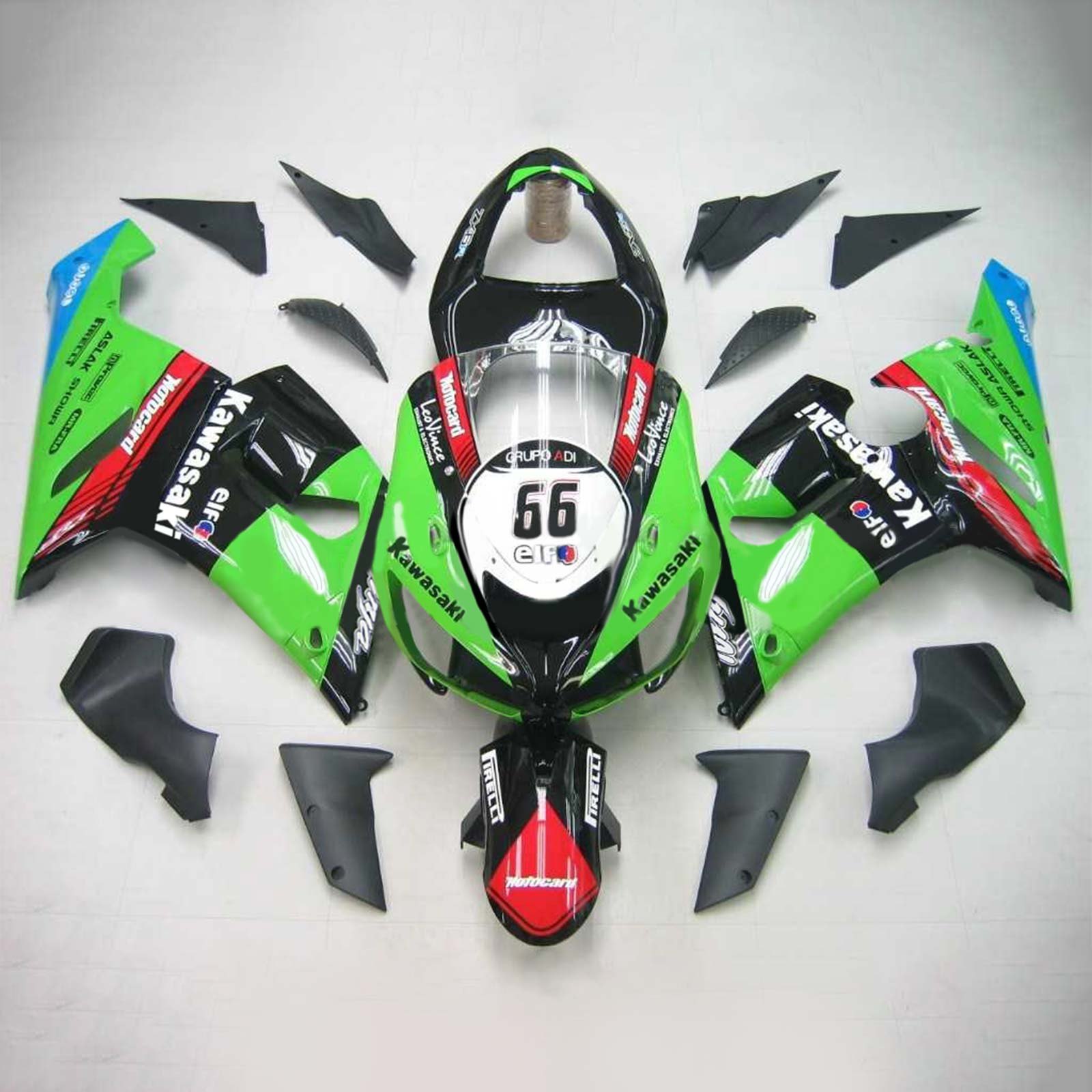 2005-2006 KAWASAKI ZX6R 636 AMOTOPART INJEKTION FAIRING KIT BOODYWORK ABS #123